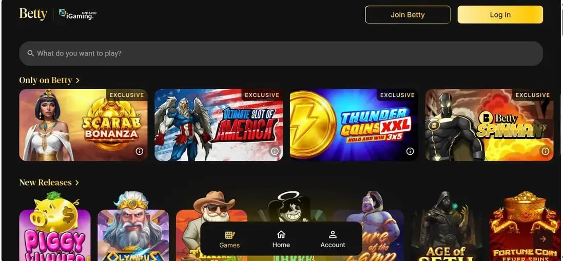 Discover Betty Casino's exciting online features